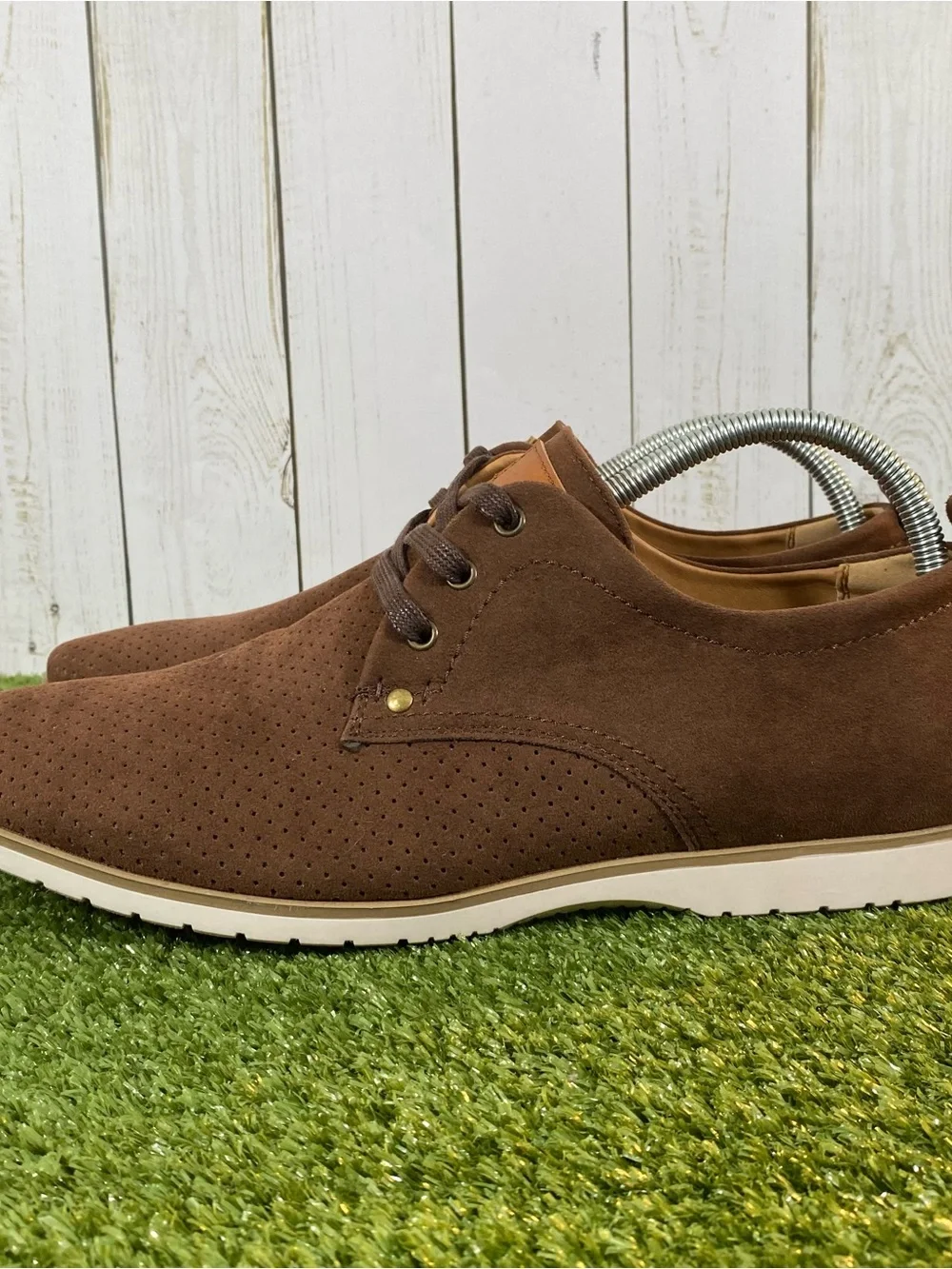 Arider Alan-02 Oxford Suede Shoes Mens Size 10 Low Brown Lace Up Business Casual